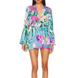 Floral Wrap Dress with Long Sleeves